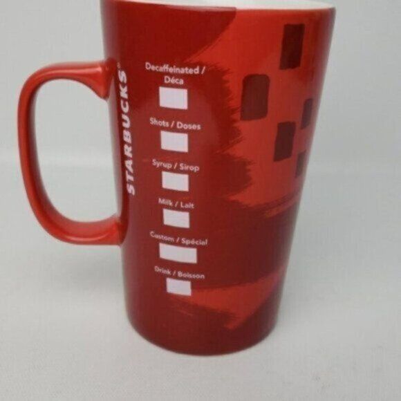 Starbucks Red Tall Coffee Tea Mug 16 Ounce 2014 - Picture 5 of 9